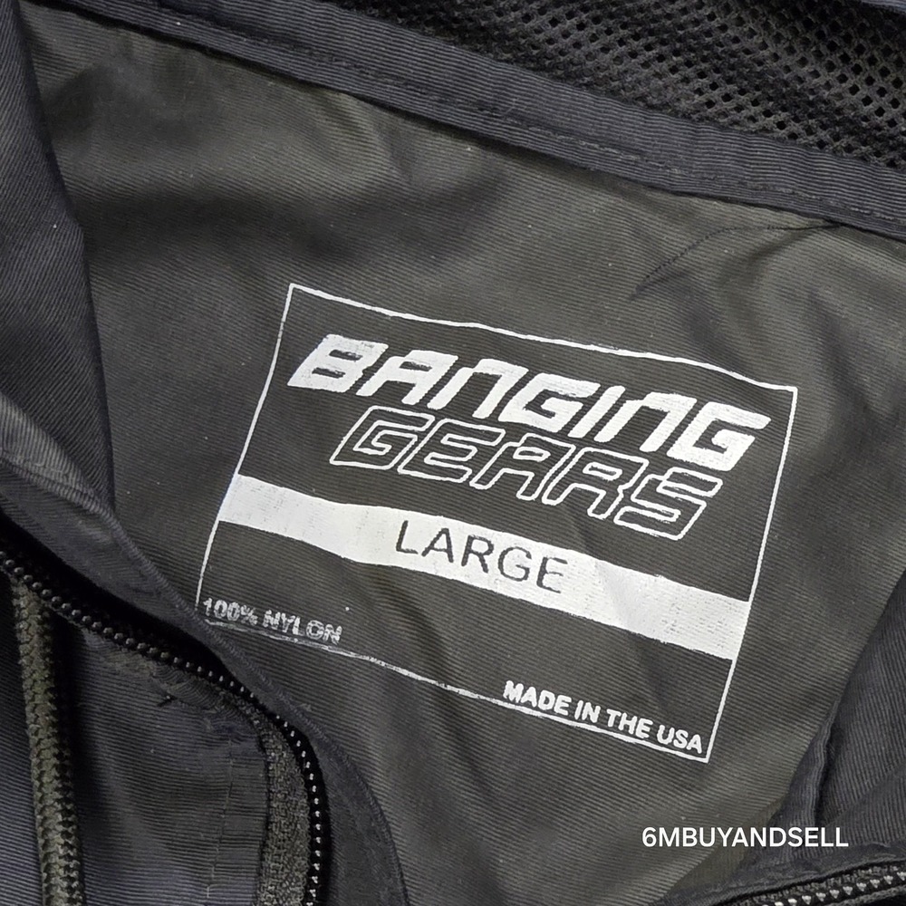 Banging Gears Camo Anorak‎ Jacket Large Black Nylon Hooded Windbreaker USA - Picture 4 of 10
